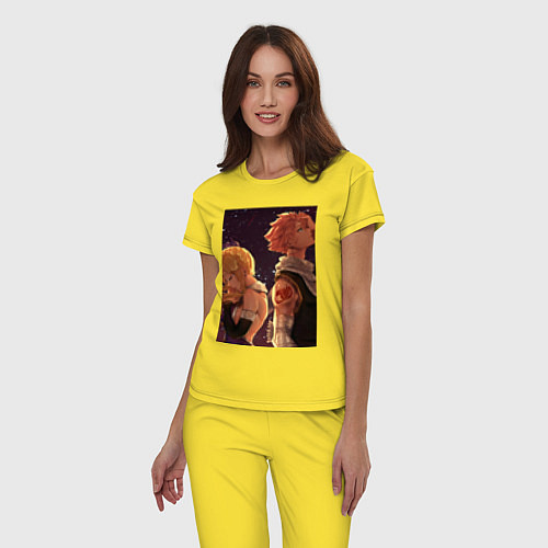 Женская пижама Хвост Феи Нацу Драгнил Люси Хартфилия / Желтый – фото 3