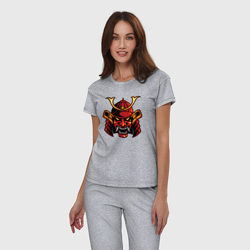 Женская пижама Самурай с клыками / Меланж – фото 3