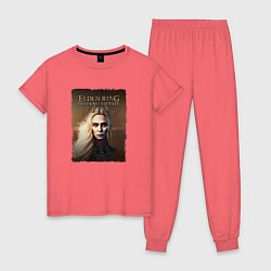 Пижама хлопковая женская Elden ring - Shadow of the erdtree, цвет: коралловый