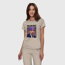 Пижама хлопковая женская Prison mike Michael Scott - офис, цвет: миндальный — фото 2