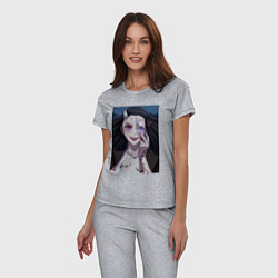 Пижама хлопковая женская Клинок, рассекающий демонов Нэдзуко Камадо, цвет: меланж — фото 2