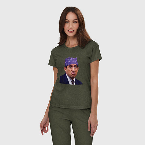 Женская пижама Prison mike Michael Scott офис / Меланж-хаки – фото 3