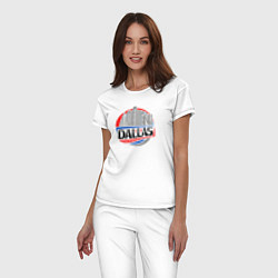 Пижама хлопковая женская Dallas - USA, цвет: белый — фото 2