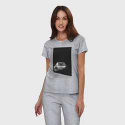 Пижама хлопковая женская Porsche 911 легендарный автомобиль, цвет: меланж — фото 2