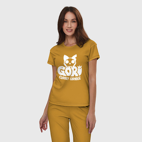 Женская пижама Goro cuddly carnage logo / Горчичный – фото 3