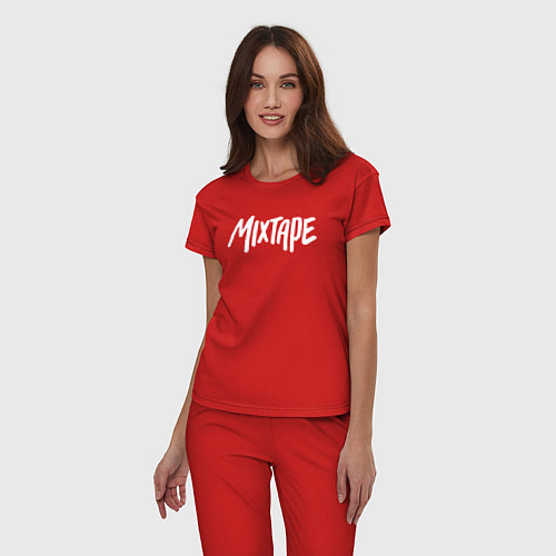 Женская пижама Mixtape logo / Красный – фото 3