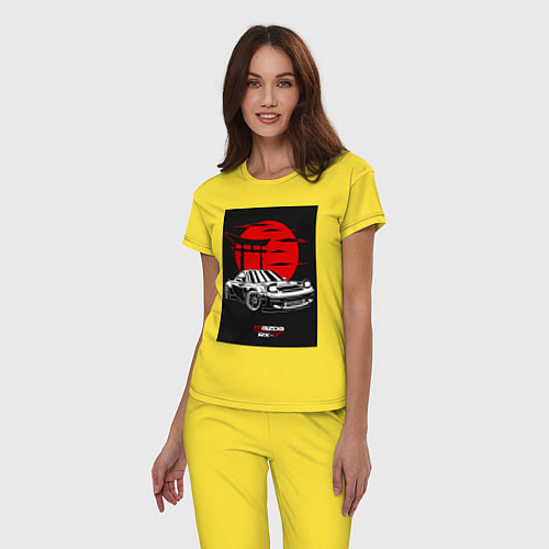 Женская пижама Mazda rx-7 jdm style / Желтый – фото 3