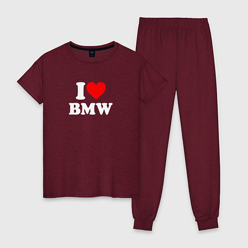 Женская пижама I love my BMW / Меланж-бордовый – фото 1