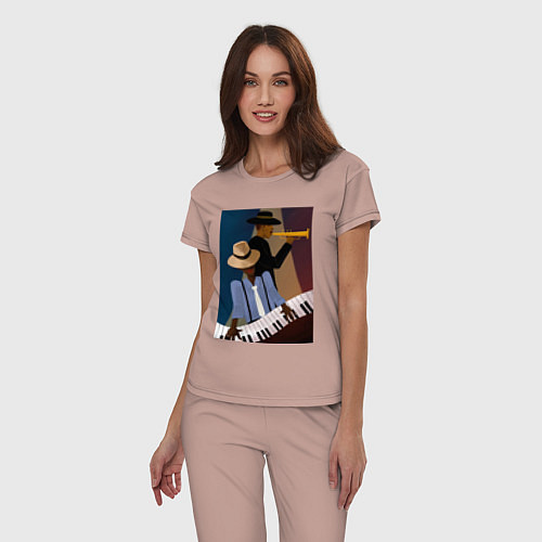 Женская пижама Музыкант джаз / Пыльно-розовый – фото 3