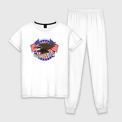 Пижама хлопковая женская United States of America, цвет: белый