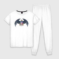 Пижама хлопковая женская Eagle USA, цвет: белый