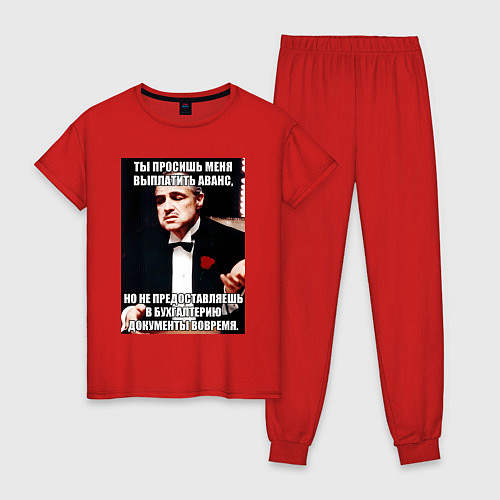 Женская пижама Бухгалтерия крестный отец / Красный – фото 1