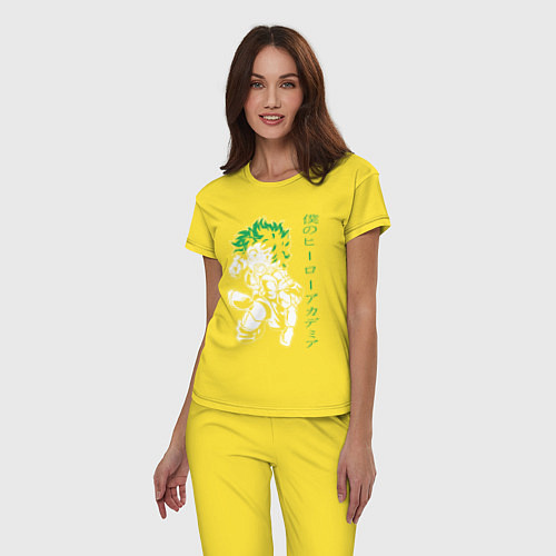 Женская пижама Моя геройская академия Изуку Мидория Деку / Желтый – фото 3