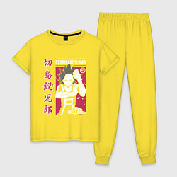 Пижама хлопковая женская Моя геройская академия My Hero Academia Эйдзиро Ки, цвет: желтый