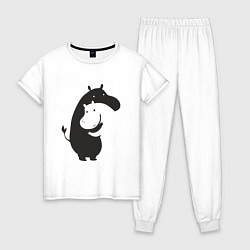 Женская пижама Инь Янь любовь - силуэты бегемотов