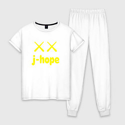 Пижама хлопковая женская BTS j-hope, цвет: белый