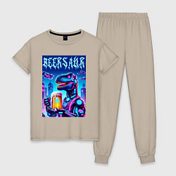 Женская пижама Кибер пивозавр из будущего - нейроарт