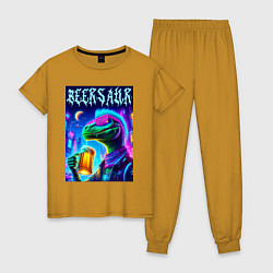 Женская пижама Пивозавр панк - неоновое свечение