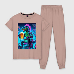 Женская пижама Пивозавр в роли годзиллы - нейроарт