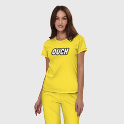 Пижама хлопковая женская Ауч, цвет: желтый — фото 2