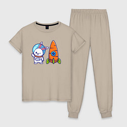 Женская пижама Зайка астронавт
