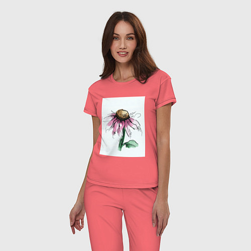 Женская пижама Любит-не любит / Коралловый – фото 3