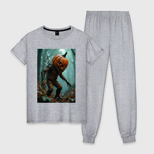 Женская пижама Тыквенный монстр / Меланж – фото 1