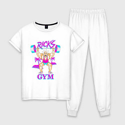 Пижама хлопковая женская Ricks GYM, цвет: белый