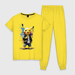 Женская пижама Cool Pikachu - watercolor sketch