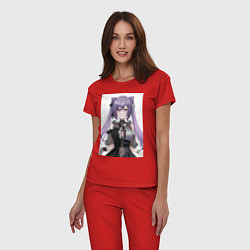 Пижама хлопковая женская Genshin Impact Кэцин, цвет: красный — фото 2