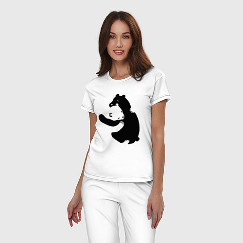 Женская пижама Медведи обнимаются / Белый – фото 3