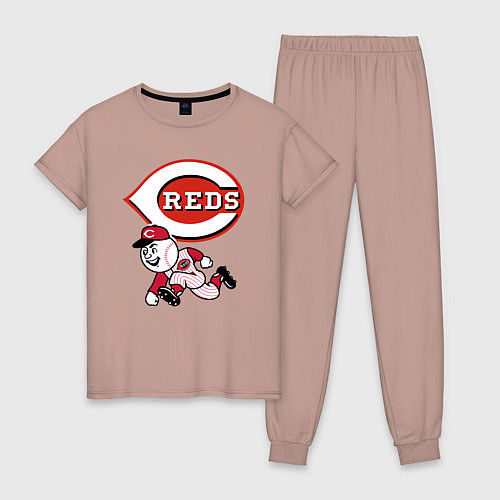 Женская пижама Cincinnati reds baseball team - talisman / Пыльно-розовый – фото 1
