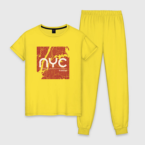 Женская пижама Нью-Йорк зависимость / Желтый – фото 1