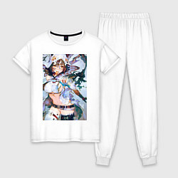 Пижама хлопковая женская Девушка секси, цвет: белый