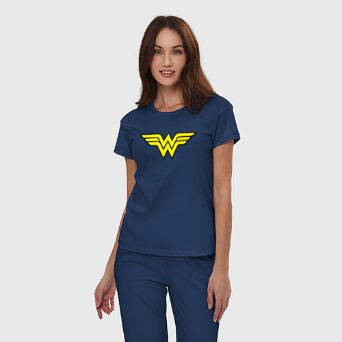 Женская пижама Wonder woman logo / Тёмно-синий – фото 3