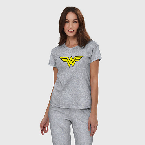 Женская пижама Wonder woman logo / Меланж – фото 3