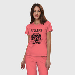 Пижама хлопковая женская The Killers - rock dog, цвет: коралловый — фото 2