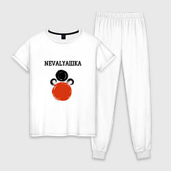 Пижама хлопковая женская Nevalyaшka, цвет: белый