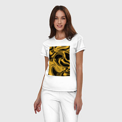 Пижама хлопковая женская Liquid gold, цвет: белый — фото 2