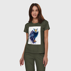 Пижама хлопковая женская Синий орел, цвет: меланж-хаки — фото 2