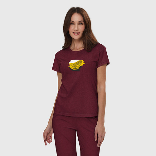 Женская пижама Без труда не вытащишь и рыбку - имперский флаг и н / Меланж-бордовый – фото 3