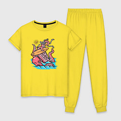 Женская пижама Осьминог напал на серфера