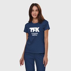 Пижама хлопковая женская Thousand Foot Krutch - logo, цвет: тёмно-синий — фото 2