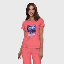 Пижама хлопковая женская Чёрный Лебедь, цвет: коралловый — фото 2