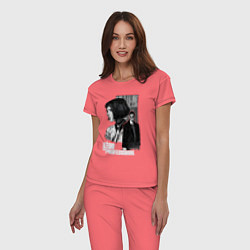 Пижама хлопковая женская Леон, цвет: коралловый — фото 2