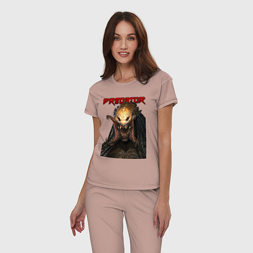 Женская пижама Predator scream / Пыльно-розовый – фото 3