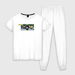 Пижама хлопковая женская Герои арт Южный парк, цвет: белый