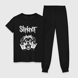 Пижама хлопковая женская Slipknot rock dog, цвет: черный