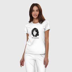 Пижама хлопковая женская Jim Morrison rock legend, цвет: белый — фото 2