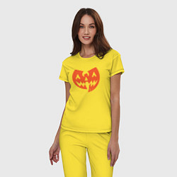 Пижама хлопковая женская Wu-Tang halloween, цвет: желтый — фото 2